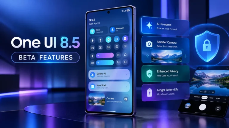 One UI 8.5 beta features with redesigned interface Galaxy AI camera privacy and battery improvements